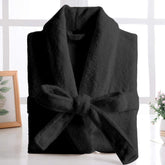 100% Cotton Terry Bathrobe - Black